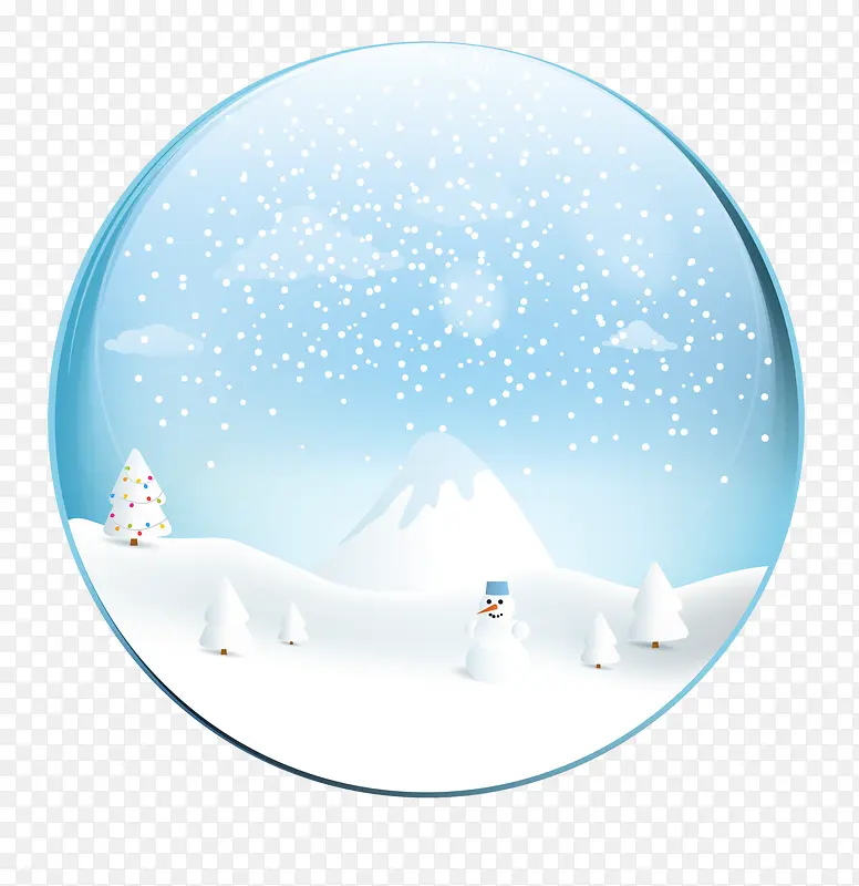 蓝色雪地水晶球