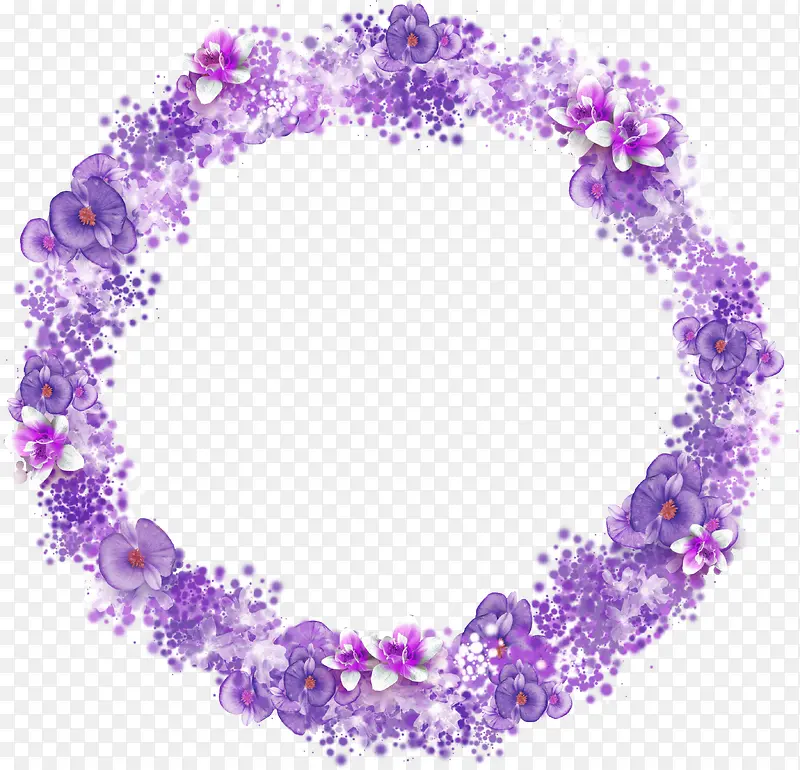 紫色花朵圆环