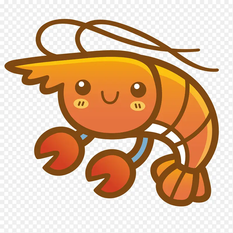 黄色大虾创意手绘