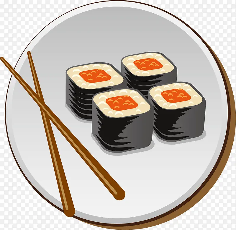 手绘寿司矢量图