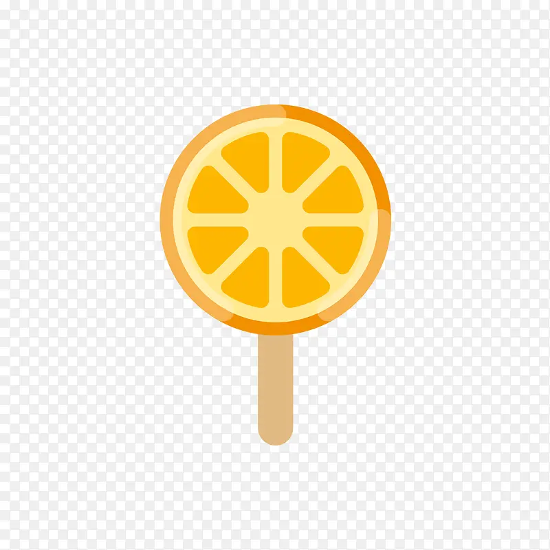 黄色橘子冰棍