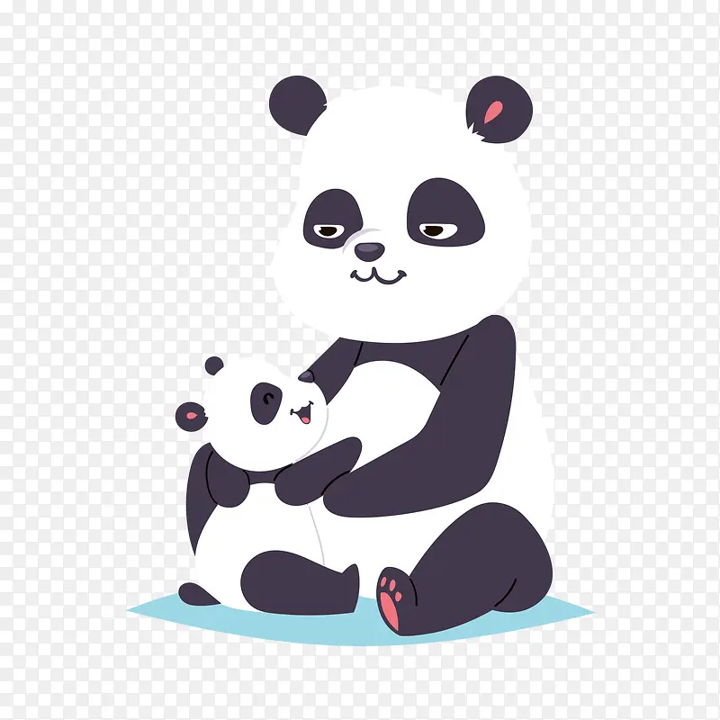 带着孩子的熊猫
