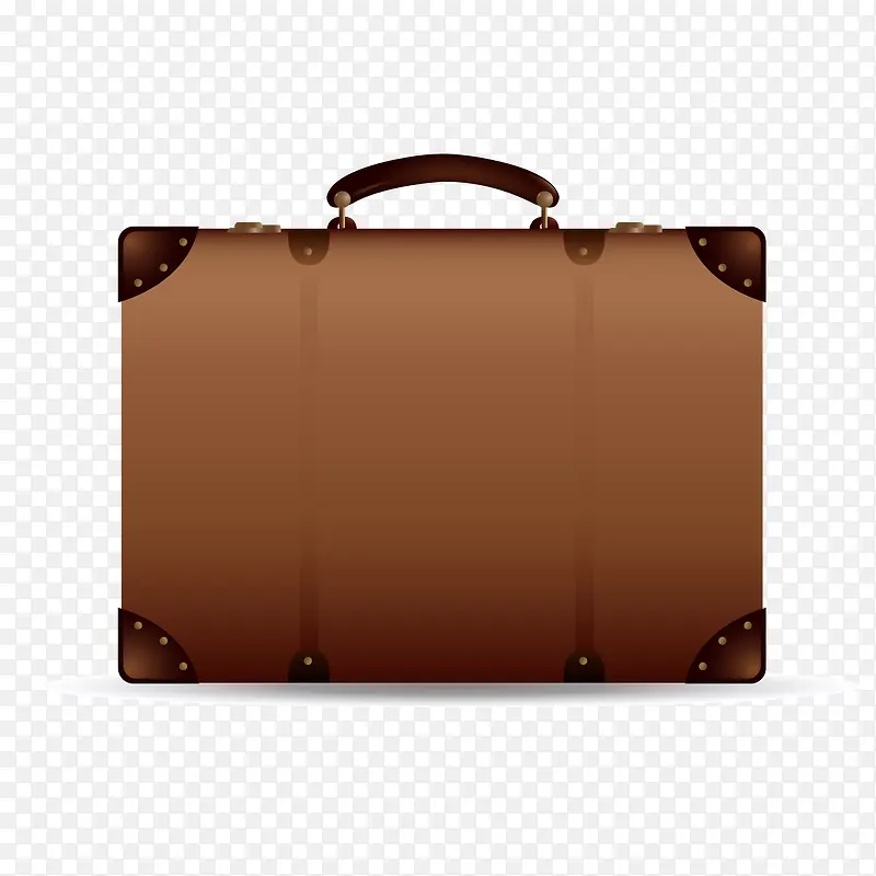 卡通棕色的行李箱设计