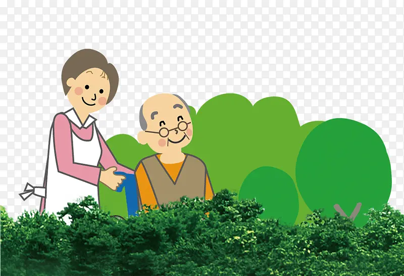 卡通老年人散心PNG图片素材下载_图片编号7721181-PNG素材网