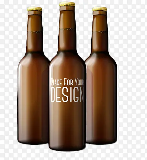 三个棕色瓶子创意设计免扣素材