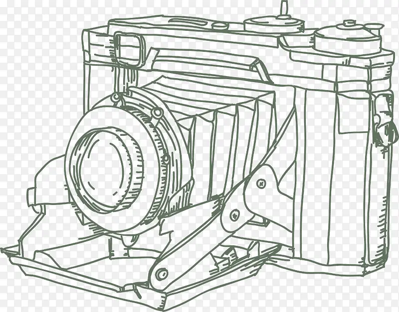 水墨老式相机图