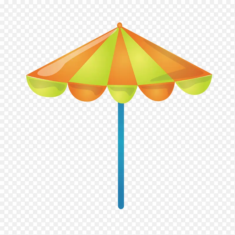 黄绿相间的遮阳伞