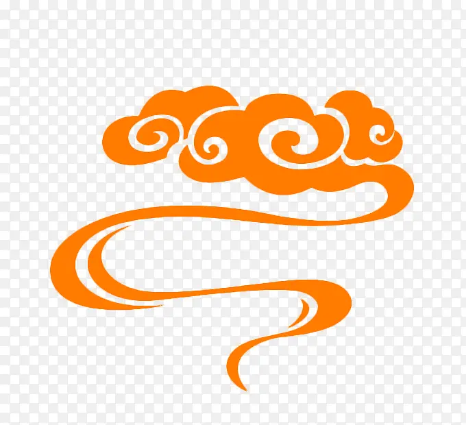 橙色中国风祥云装饰图案