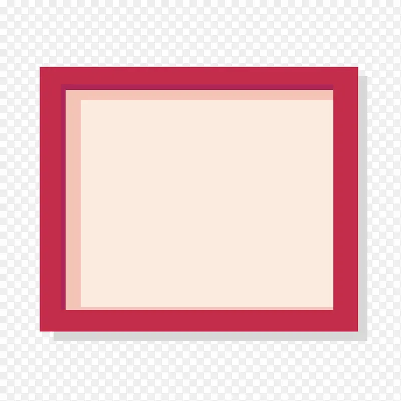 矢量红色简易矩形相框