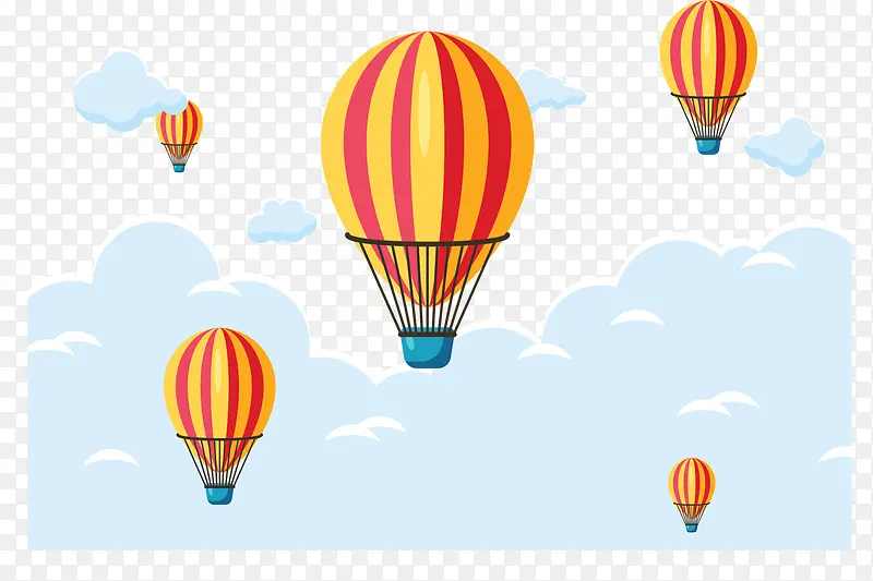 云层中飞舞的热气球