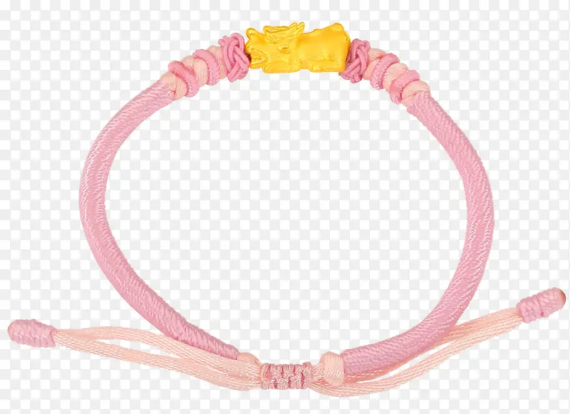 粉色挂绳貔貅手链