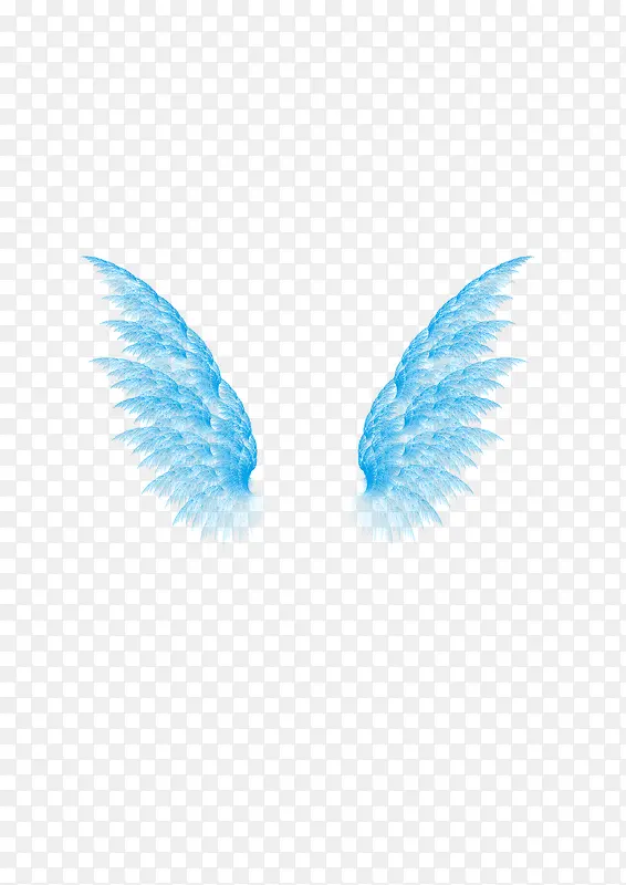 蓝色手绘天使的翅膀