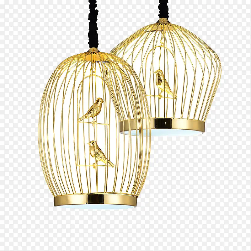 中式金色小鸟笼灯