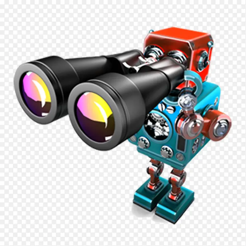 高科技机器人科幻望远镜元素设计