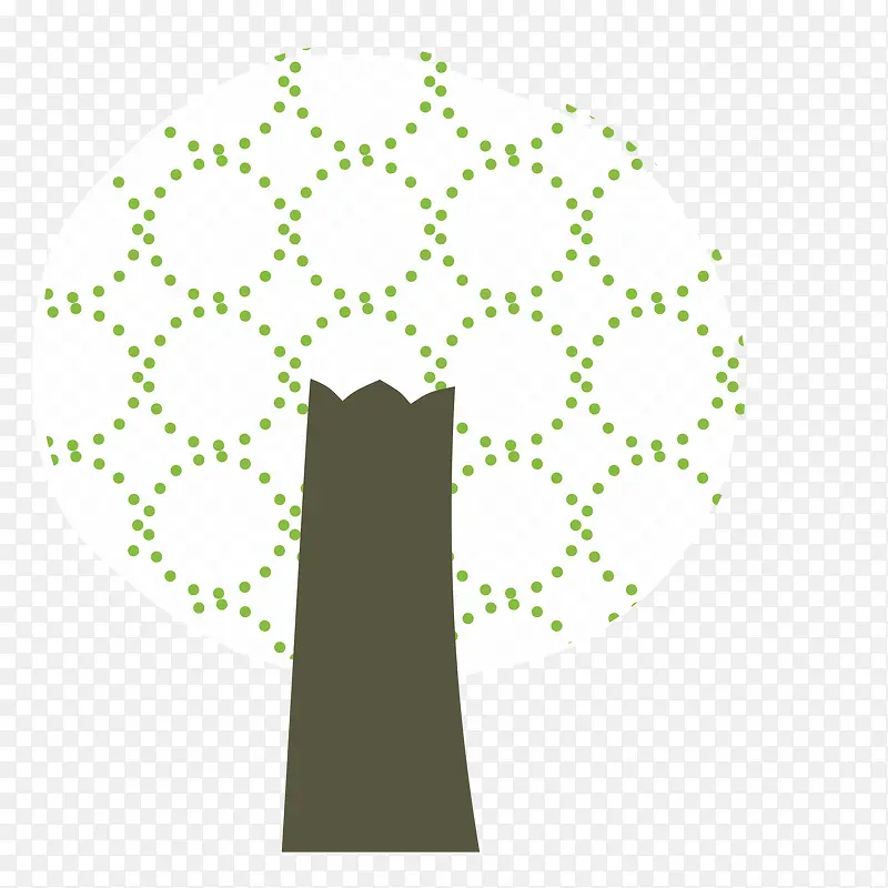 绿色圆形图案装饰小树