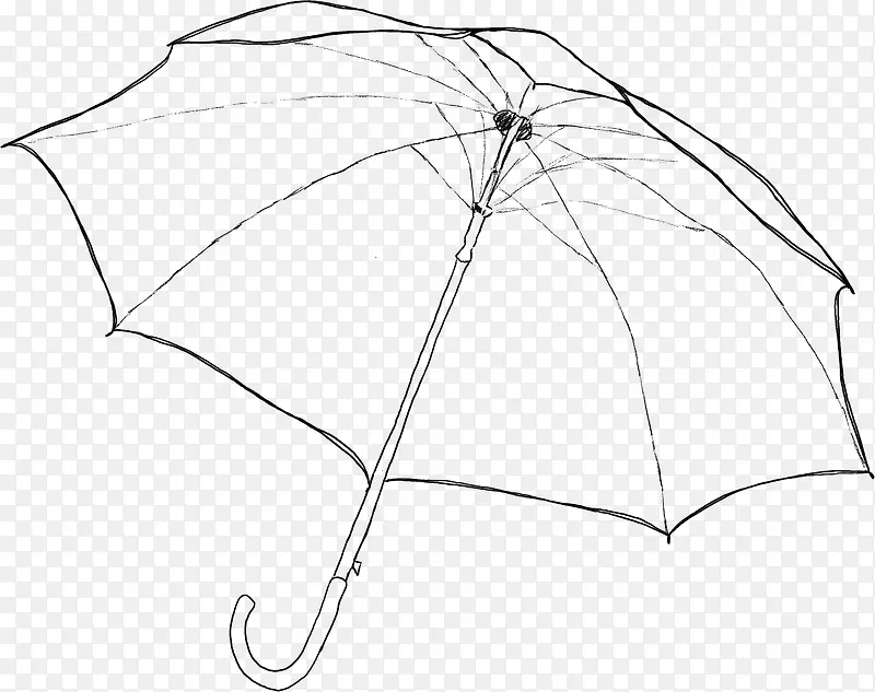 黑色线条雨伞