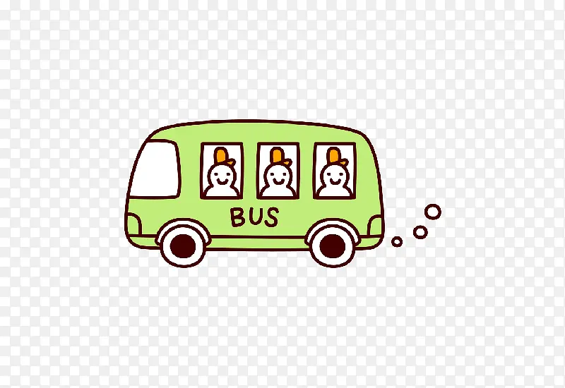 绿色卡通公共汽车