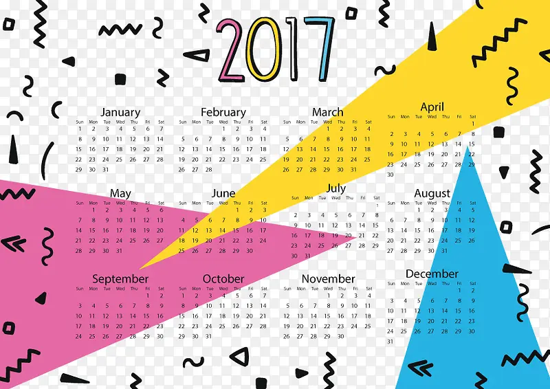 矢量2017创意日历