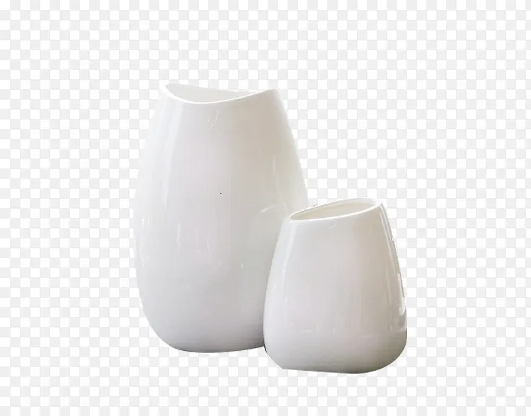白色大小花瓶素材