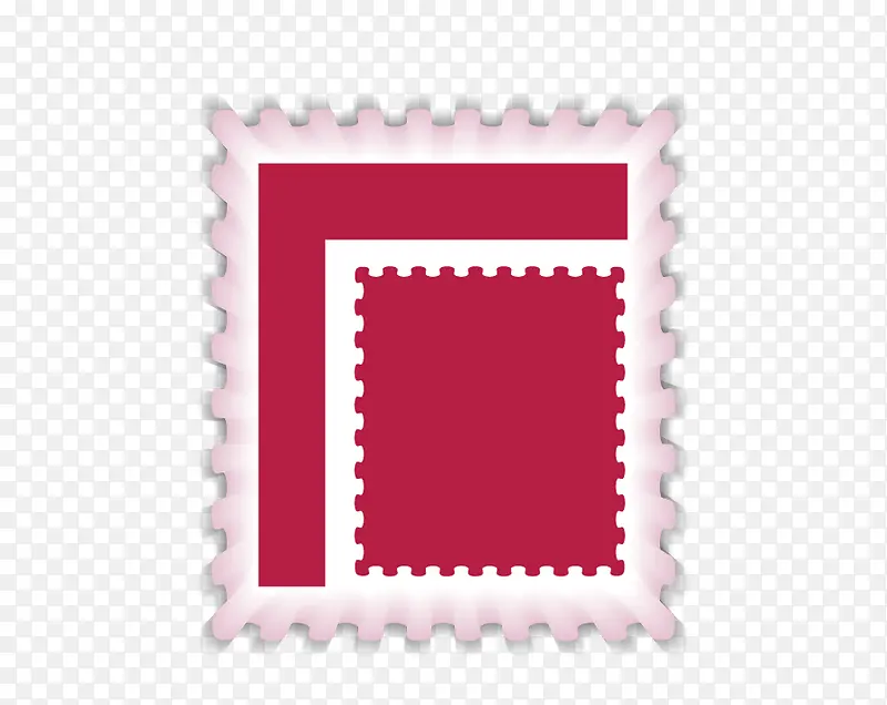 红色邮票标签