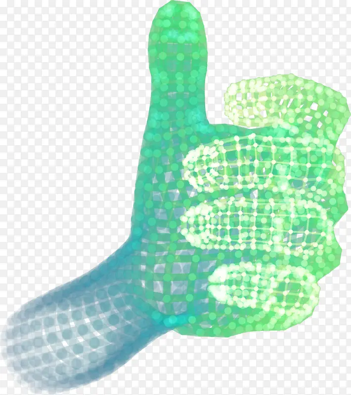 科技感数码粒子抽象赞手势动作矢
