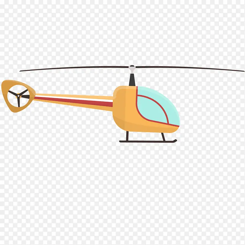 卡通黄色的直升飞机设计