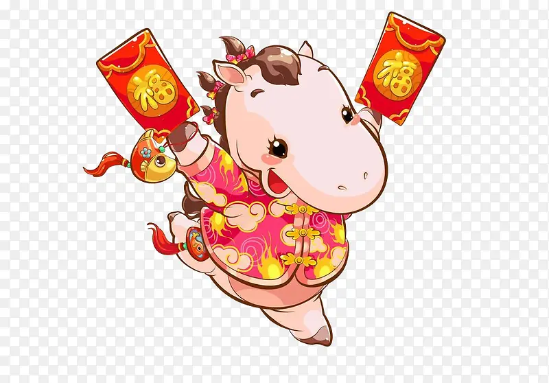 拿着红包的马卡通PNG图片素材下载_图片编号7729845-PNG素材网