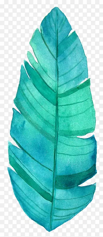 水粉绿色植物树叶创意免抠图PNG