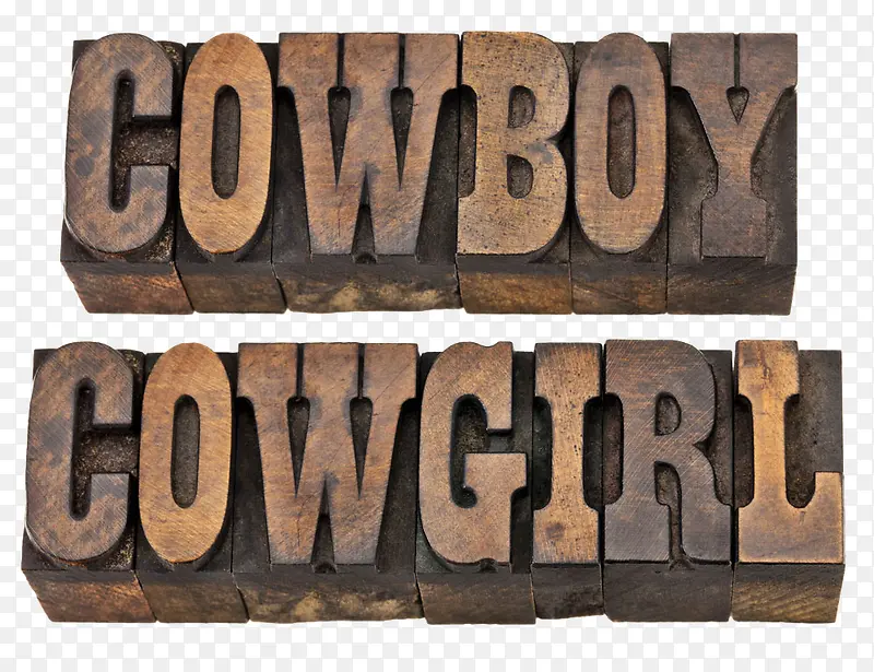 COWBOY英文木质字体