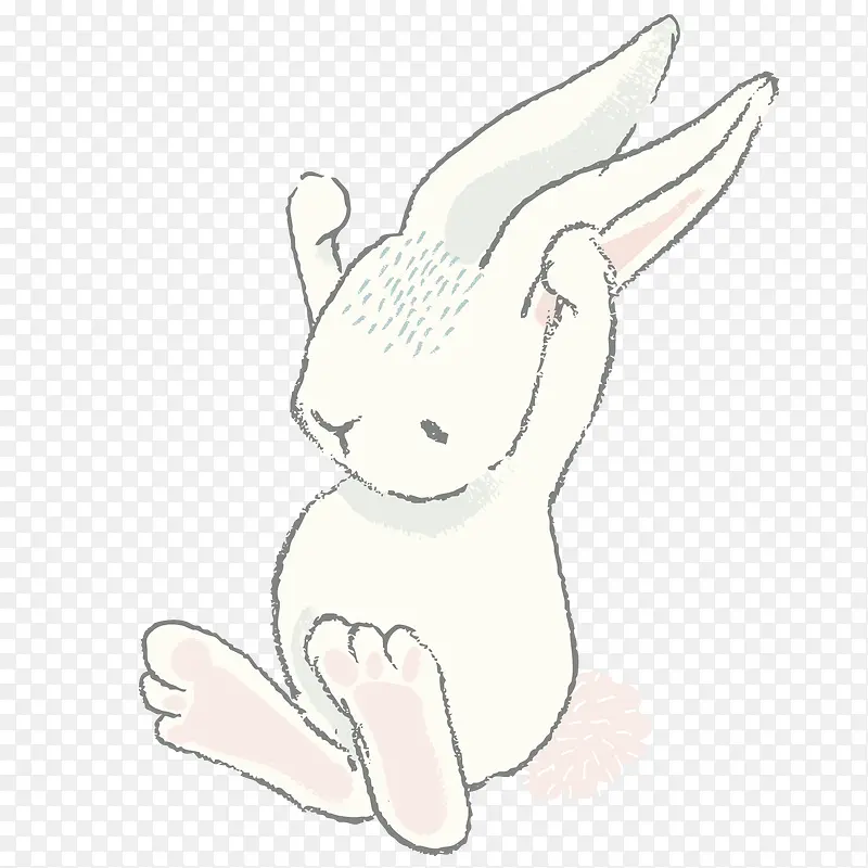 卡通水彩手绘小兔子设计