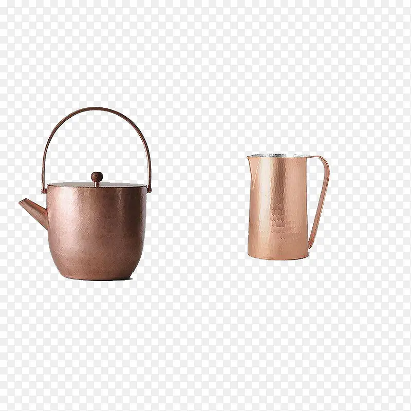 铜器茶壶与杯子