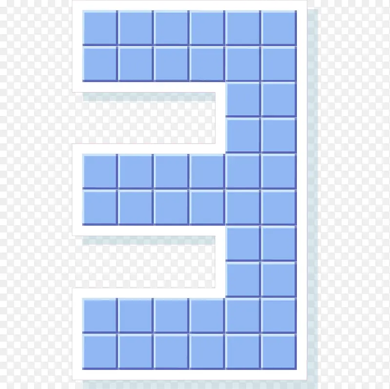 蓝色方格数字3