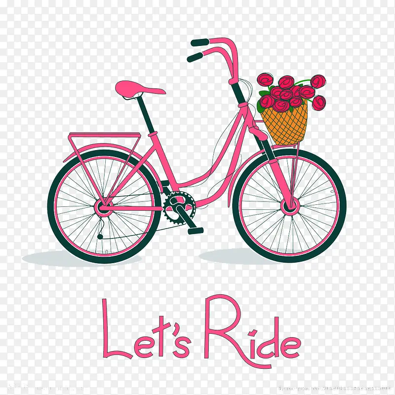 一辆粉色的手绘自行车