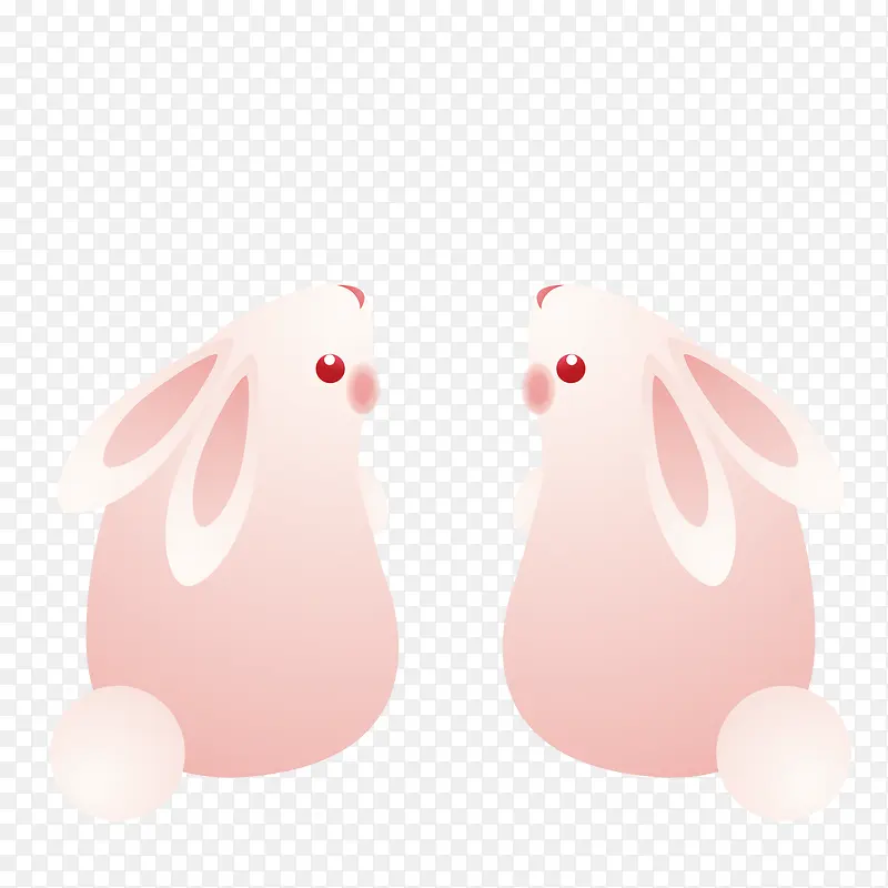 两只粉色的小兔子