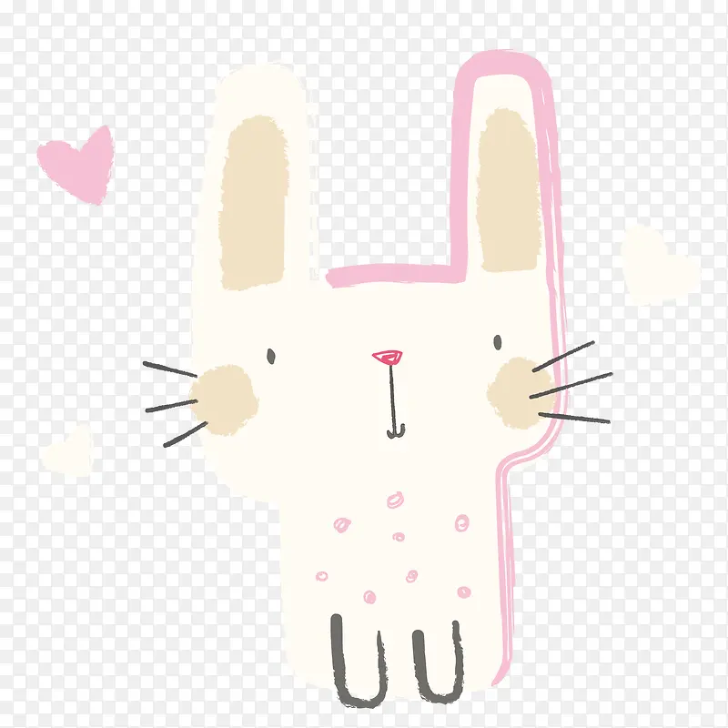 粉色可爱小兔可爱卡通