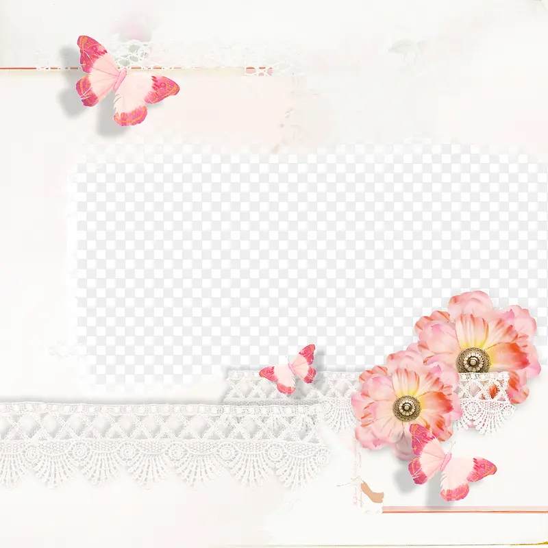 粉色装束花朵相框