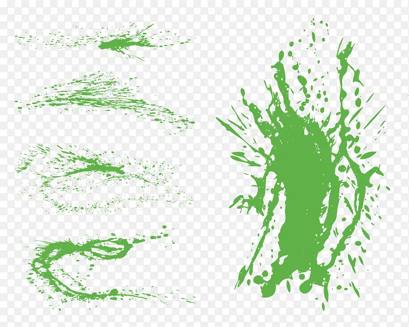 矢量随性绿色艺术喷涂装饰图案