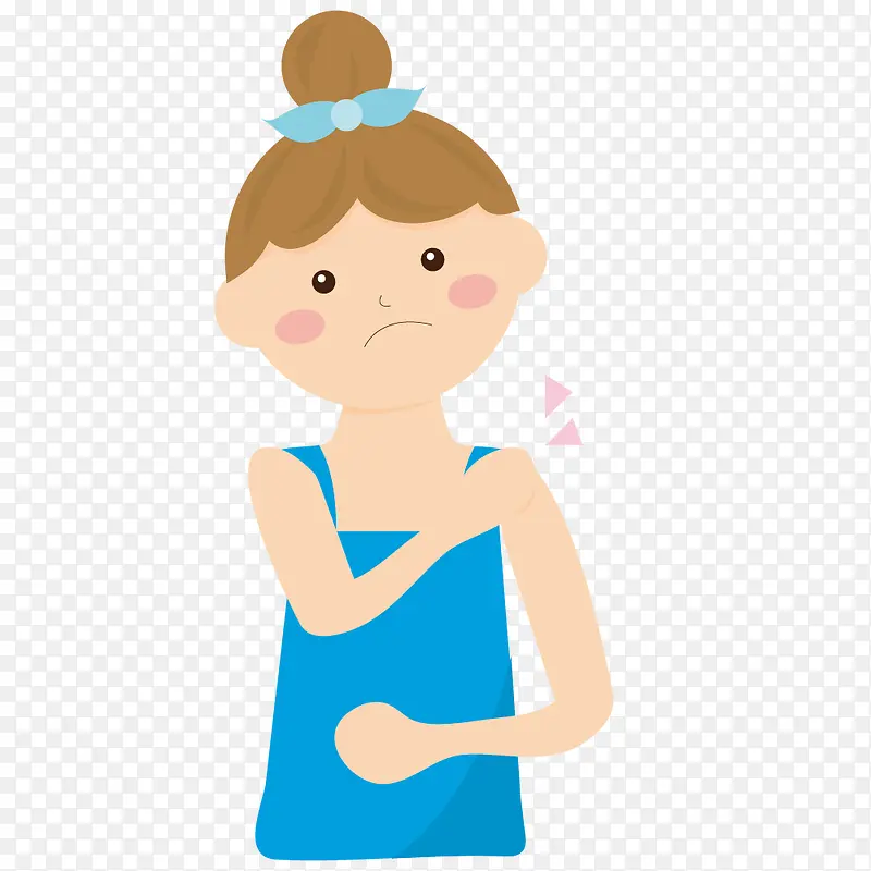 不高兴的卡通女孩PNG图片素材下载_图片编号7733148-PNG素材网