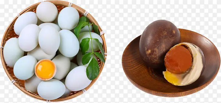 清新自然白色土鸭蛋腌制卤蛋