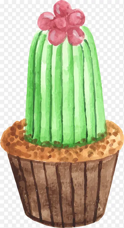 绿色水彩植物蛋糕