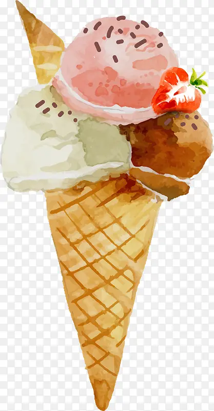 卡通冷饮冰淇淋插画设计