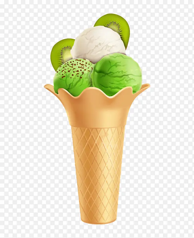 卡通猕猴桃冰淇淋