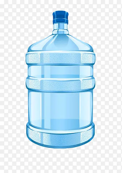 手绘蓝色塑料饮用水桶