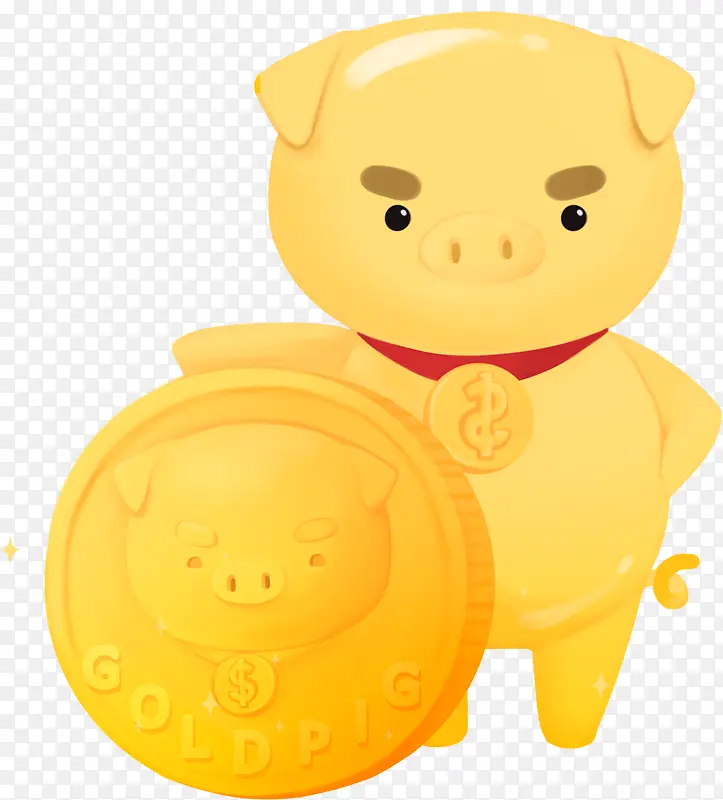 2019C4金色猪年形象D新年装饰