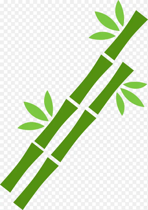 绿色简约竹子装饰图案
