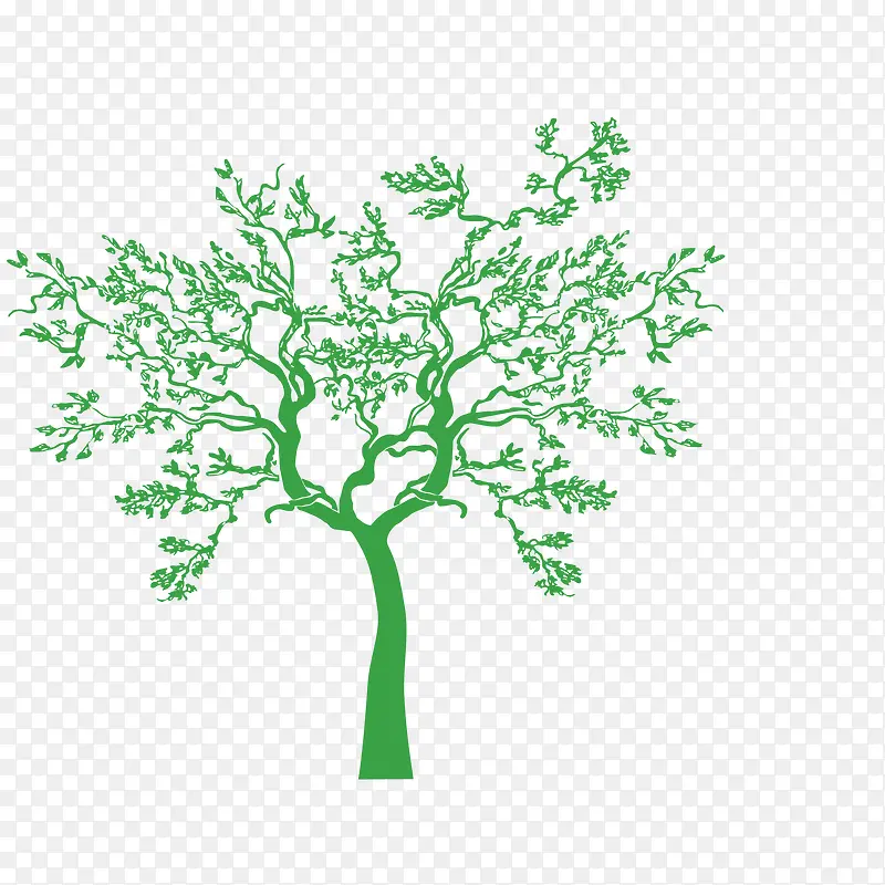 绿色小树手绘简图