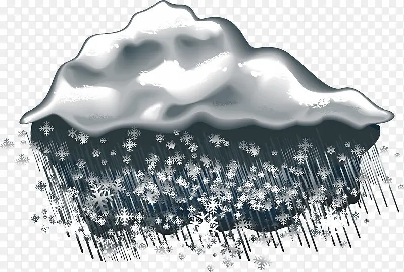雨夹雪天气图标