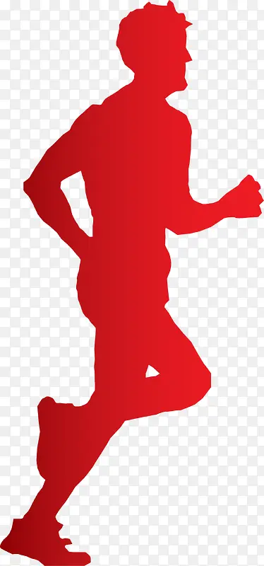红色扁平马拉松男人