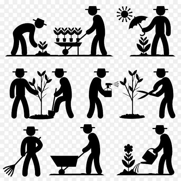 植树节集体挖坑种树