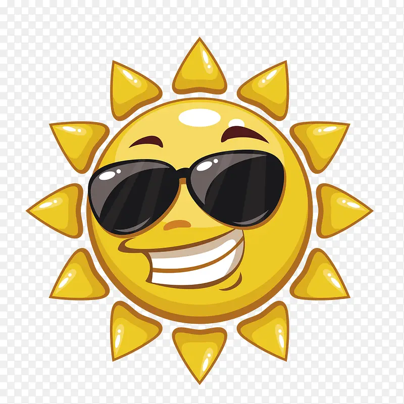戴墨镜的卡通太阳